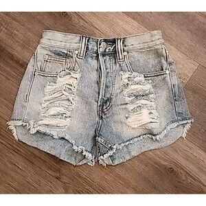Minkpink Denim Shorts XS Juniors Distressed Womens Cut Offs